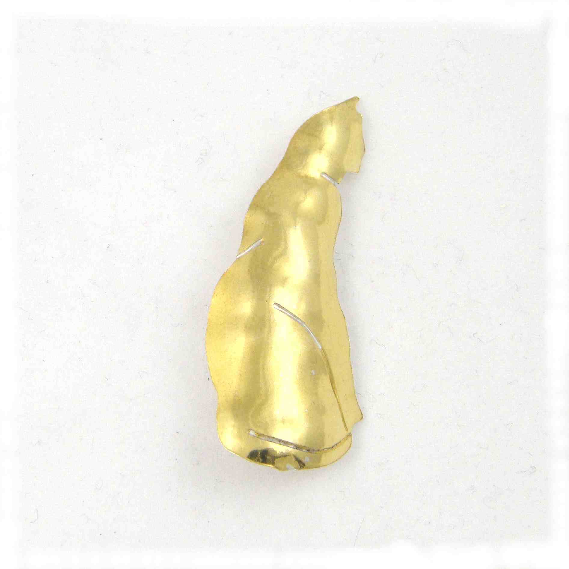 Gold on silver cat brooch